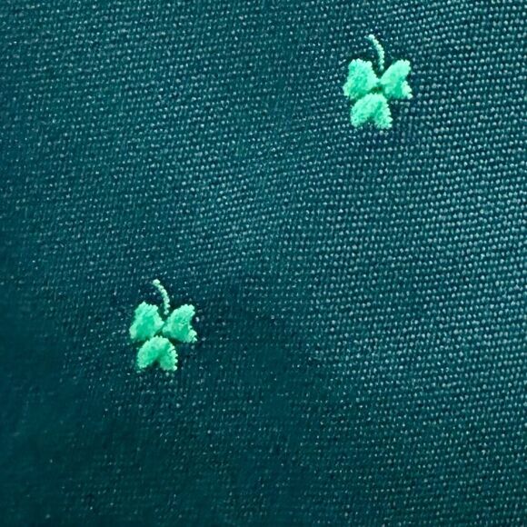 Vintage Green Shamrock Tie Made In Ireland - Picture 3 of 4